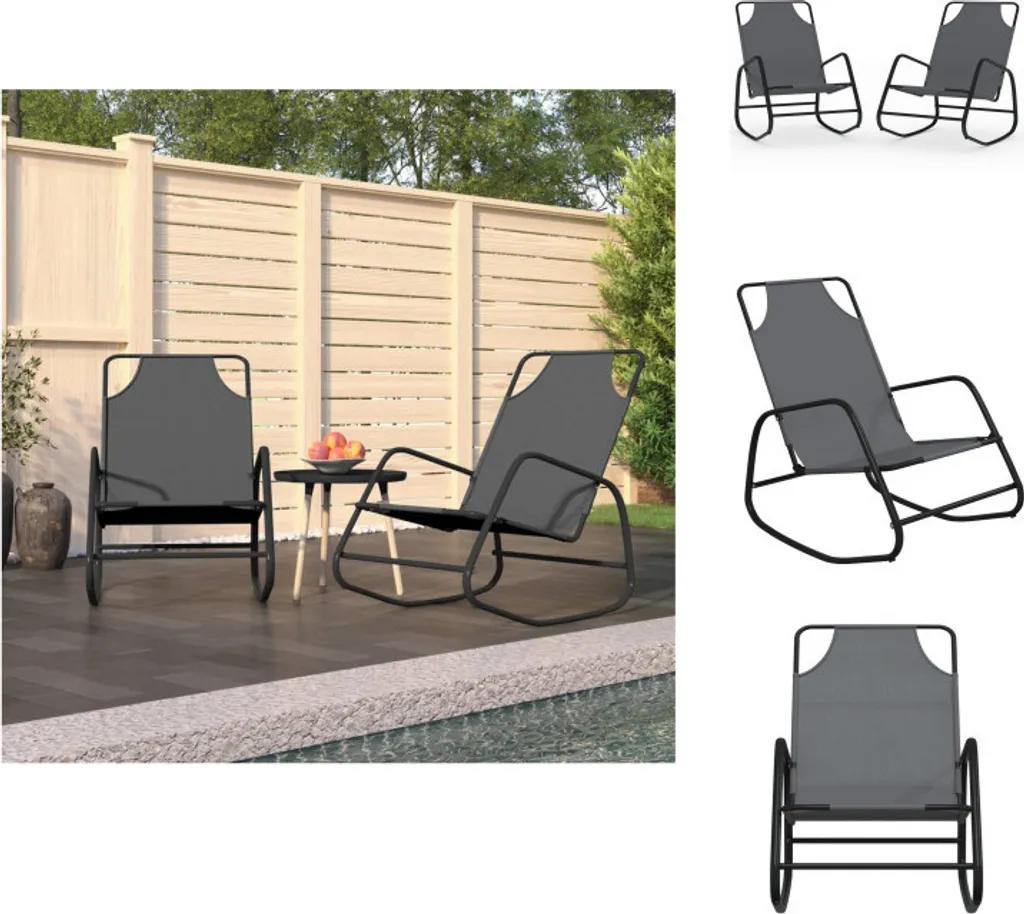 vidaXL Lettini Prendisole Acciaio Grigio 2 pz - Resistenti ai Raggi UV