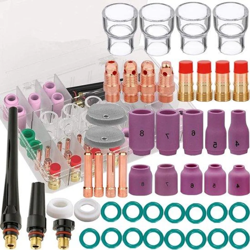 Consommables Soudage TIG WP-17 WP-18 WP-26 Kit 48pcs avec Buses Gaz