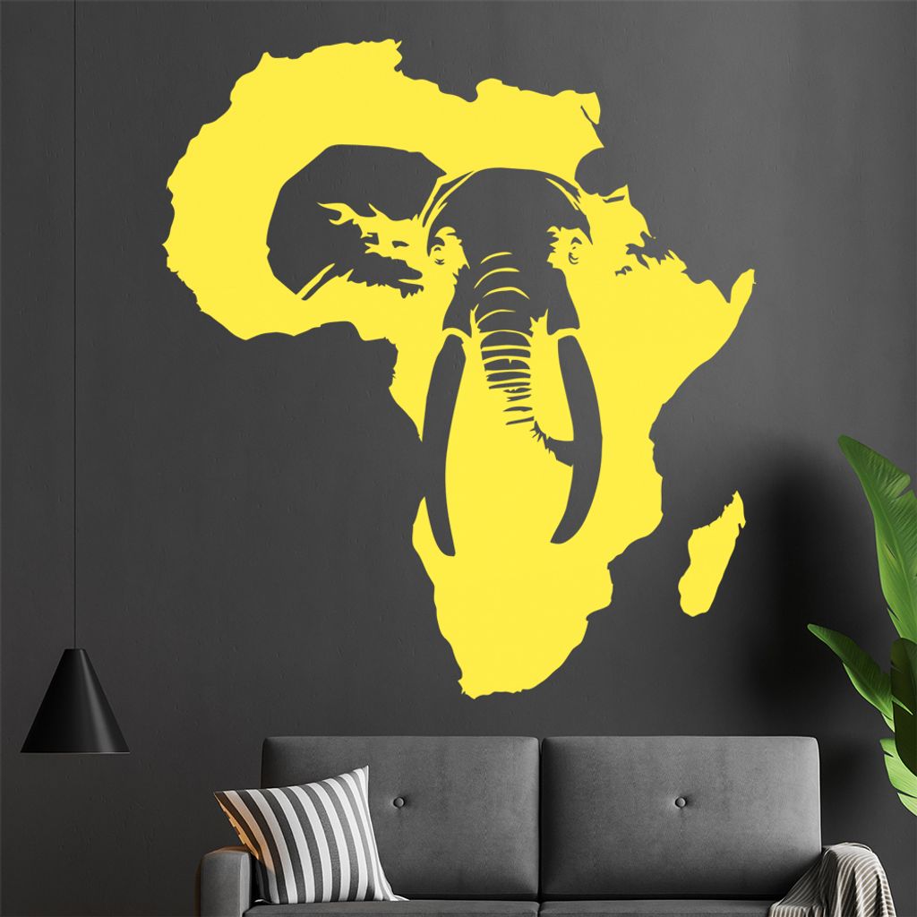 KIWISTAR Elefant Afrika Silhouette Wandtattoo in 6 Größen - Wandaufkleber Wall Sticker - Dekoration, Küche, Wohnzimmer, Schlafzimmer, Badezimmer