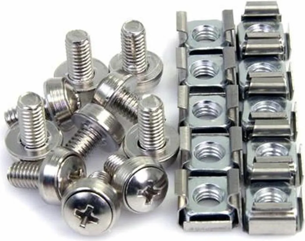 Lot de 100 Vis de Fixation M6 12mm en Métal Argenté pour Baie de Brassage