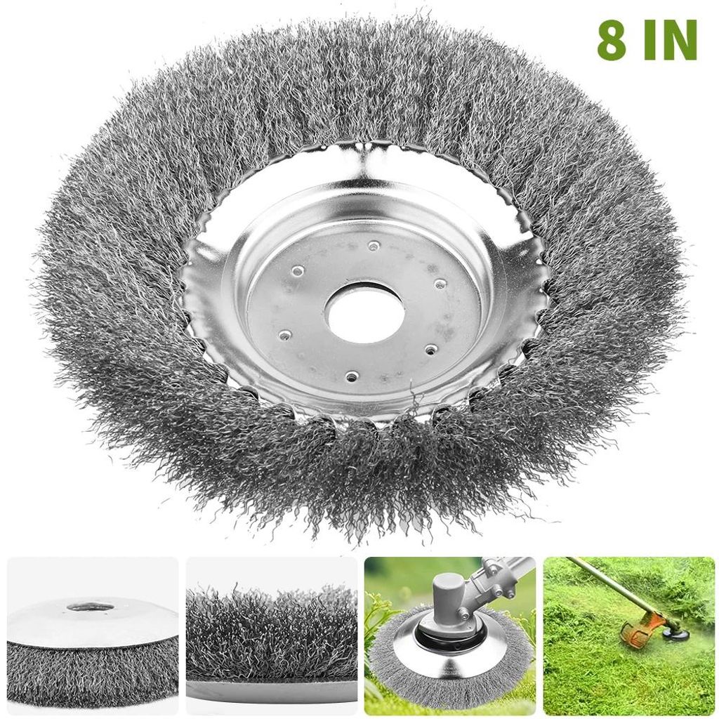 Brosse en acier, brosse à désherber 200 mm x 25,4 mm, fil Image du produit 