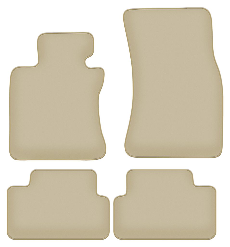 Velours-Fußmatten PREMIUM beige passend für BMW 6 E63 (2003-2010, Coupe) – mit Befestigungen – passgenau