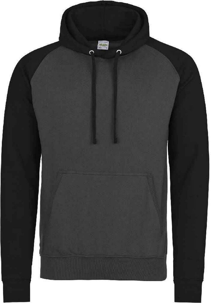 Awdis - Kapuzenpullover für Herren - Baseball PC5458 (L) (Holzkohle/Pechschwarz)