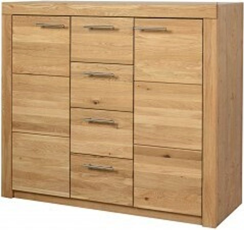 Highboard in Wildeiche teil-massiv, geölt