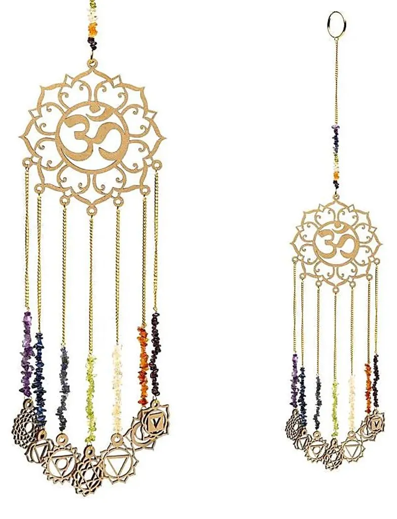 Décoration Feng Shui Symboles Ohm et Chakra en Lot de 2 Pcs 40x8 cm