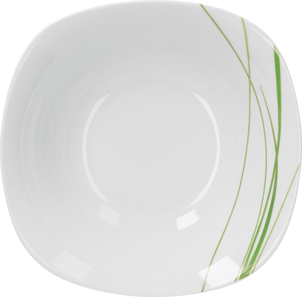 Servierschale Bali 1.25L Buffet-Schale Servierteller Dessert Schilf-Dekor grün Porzellan Gastro