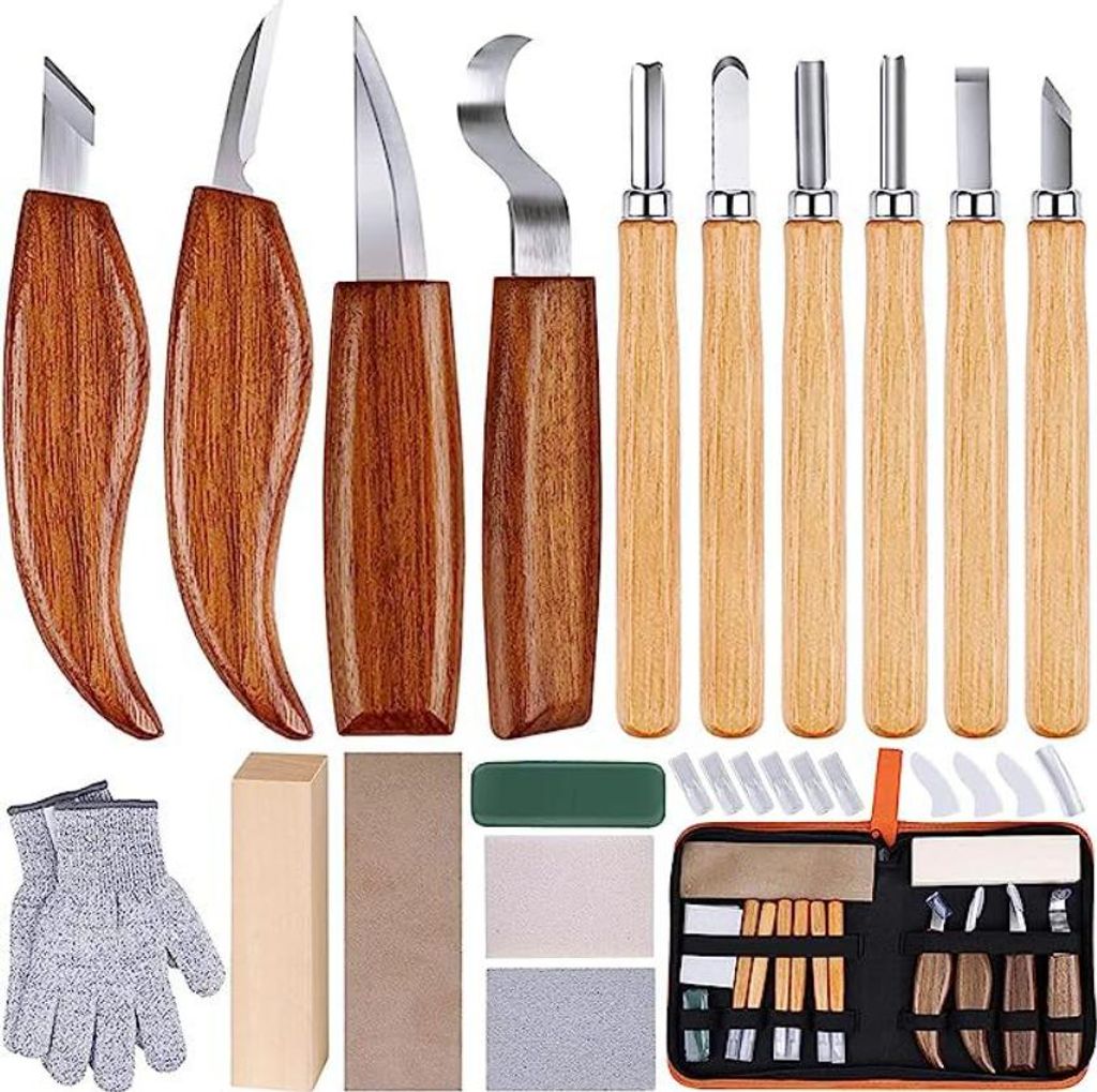 16-teiliges Holzschnitzmesser-Set mit Meißeln, Skalpellen, Produktbild 