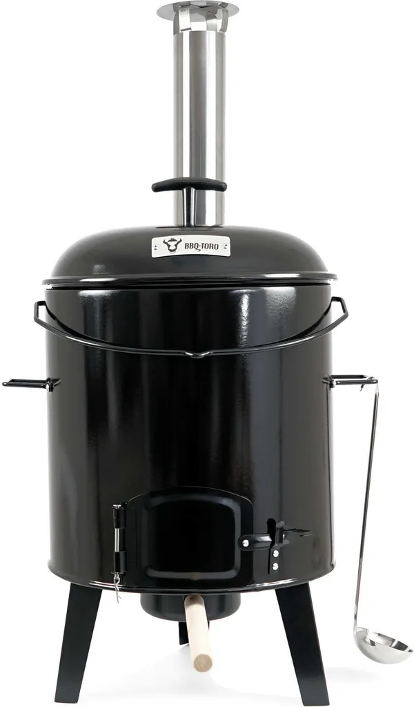 Four à ragoût extérieur avec chaudron émaillé 17L et poêle multi-usage - 3