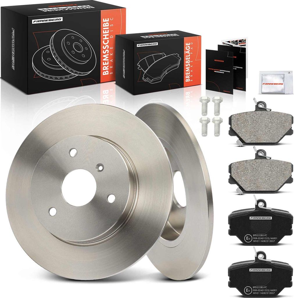 Frankberg 2x Bremsscheiben 4x Bremsbeläge Vorderachse für Smart Cabrio City-Coupe Crossblade Fortwo Roadster