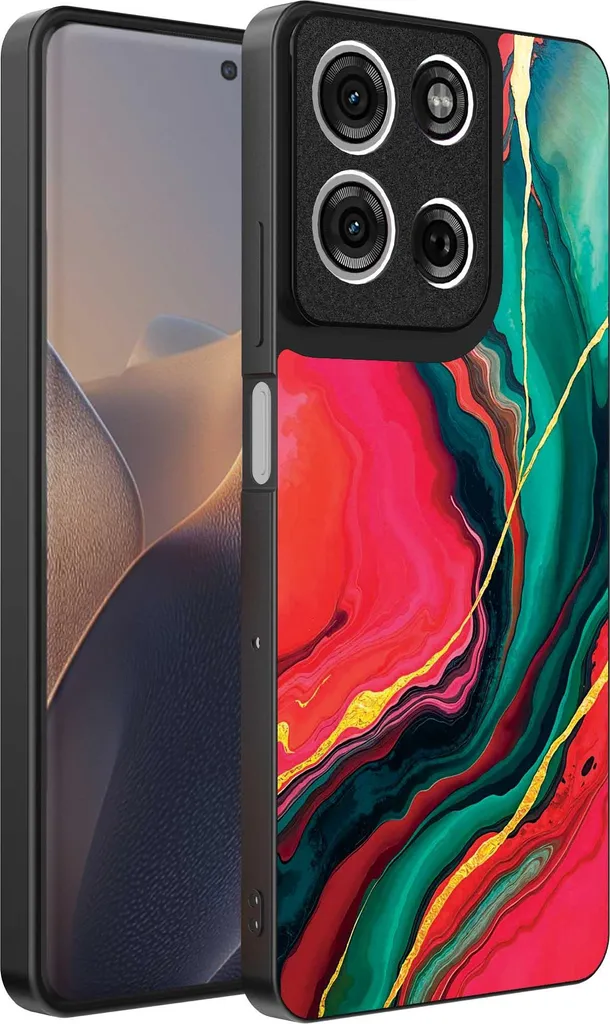 SEAHAI Cover per Motorola Edge 50 PRO, Custodia Protettiva Ultra Sottile ed Elegante in Silicone TPU Flessibile, Glitter Modelli Colorful Cover Antiurto Case - Farfalla Sogno