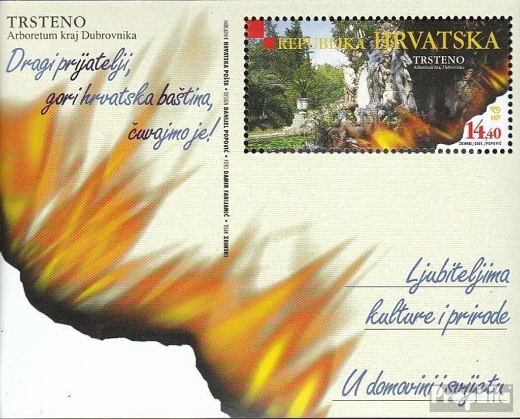 Briefmarken Kroatien 2001 Mi Block19 (kompl.Ausg.) postfrisch Arboretum Trsteno
