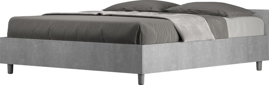 Nuamo 160x190 Doppelbett mit Stauraum und Lift, Zementoberfläche