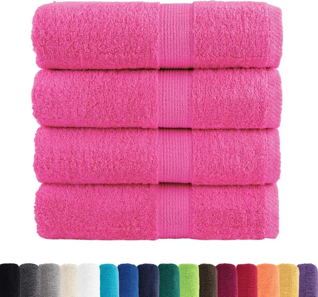 Set Regalo 4 Asciugamani SOLUND Rosa 30x30 cm vidaXL 600 g/m²
