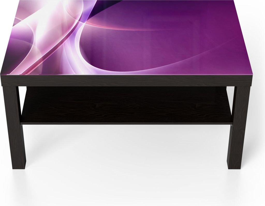 DEQORI Couchtisch 90x55 cm Schwarz 'Violettes Lichtspiel' Glas Beistelltisch