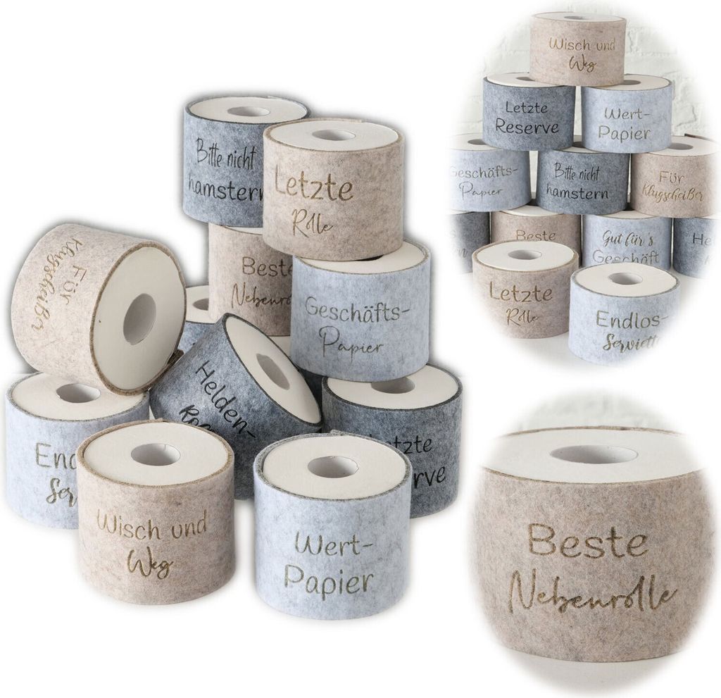 LS-LebenStil Toilettenpapier Banderole beste Nebenrolle Filz Klohut Husse Klopapier Klorolle Klorollenhut Häkelhut Aufbewahrung