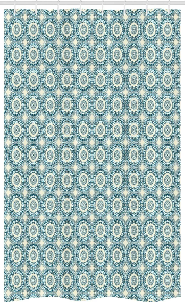 ABAKUHAUS Tenda Doccia Marocchina 120x180 - Blu e Crema per Bagno