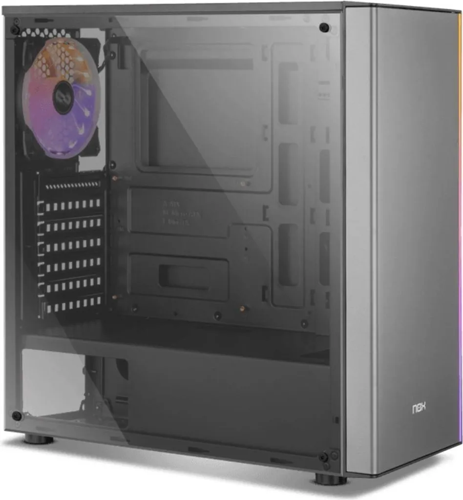 Boîtier ATX Nox Infinity Omega - Solution Montage PC Propre et ARGB Gris