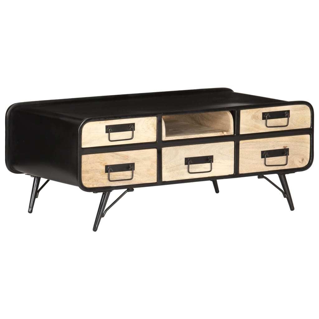 The Living Store Couchtisch 100×50×40 cm Mango Massivholz