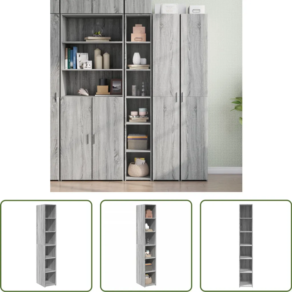 Colonna Dispensa Grigio Sonoma 30x41x185 cm - Design Living Moderno