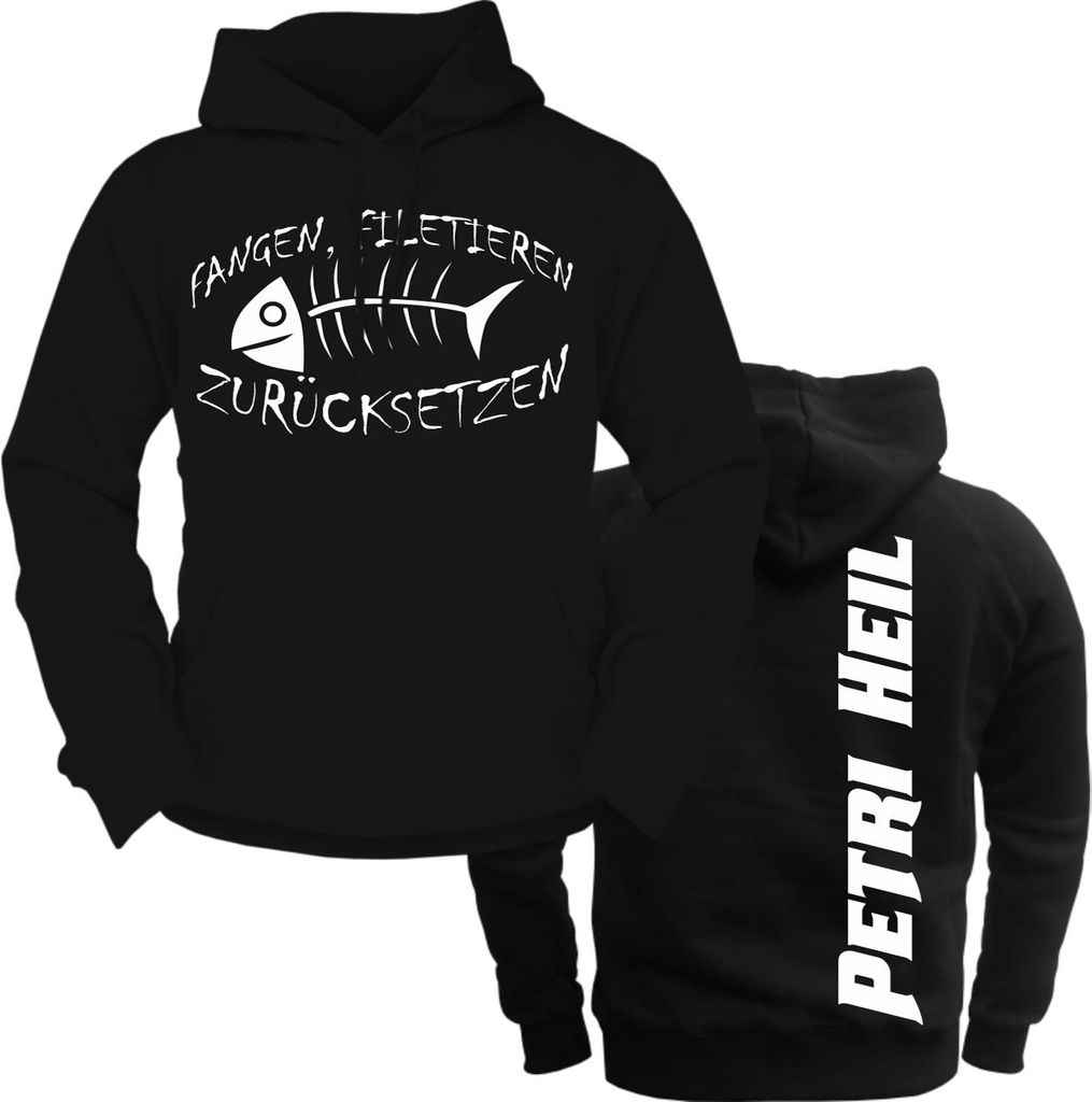 Herren Kapuzenpullover Angeln - fangen filetieren zurücksetzen