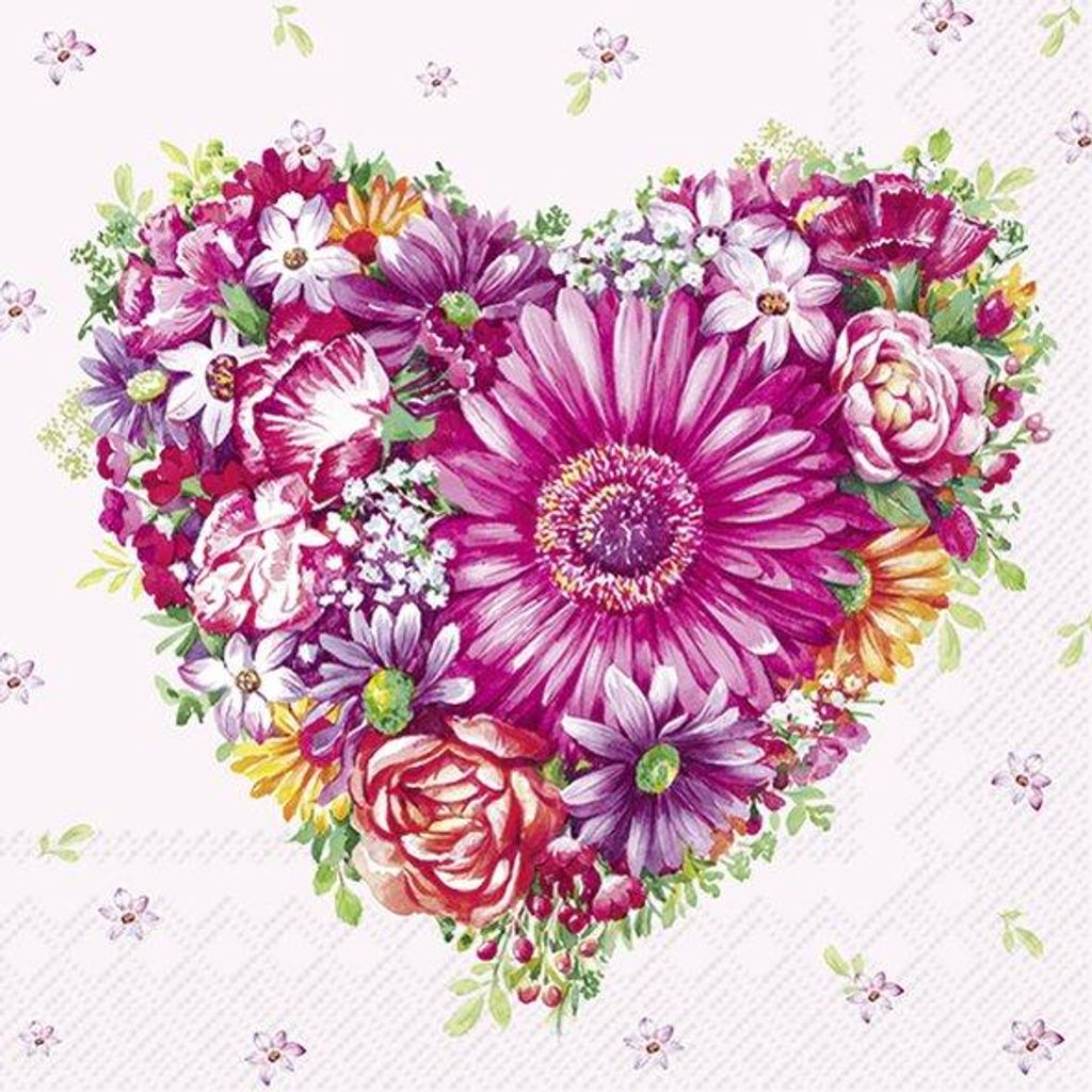Servietten 33x33 cm - MOMENTS OF LOVE light rose