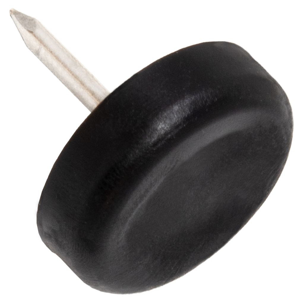 Adsamm | 32 x Kunststoffgleiter mit Nagel | Ø 20 mm | Schwarz | rund | Möbelgleiter mit Stift in von Adsamm