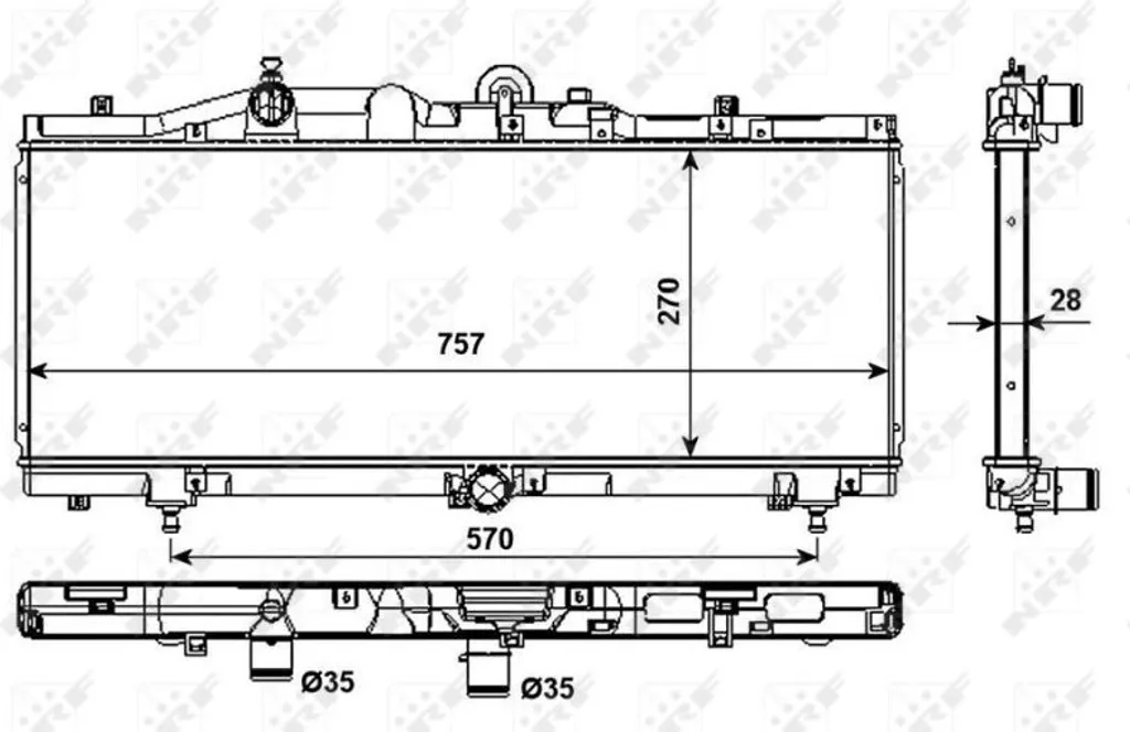 Radiateur de refroidissement moteur en aluminium pour Barchetta