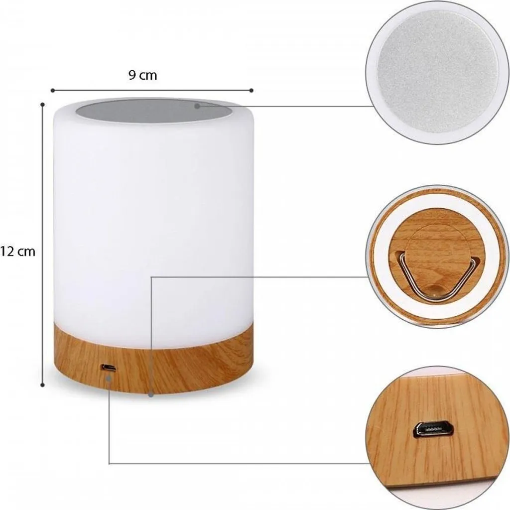 Lampe RGB portable Techly à commande tactile et batterie longue durée
