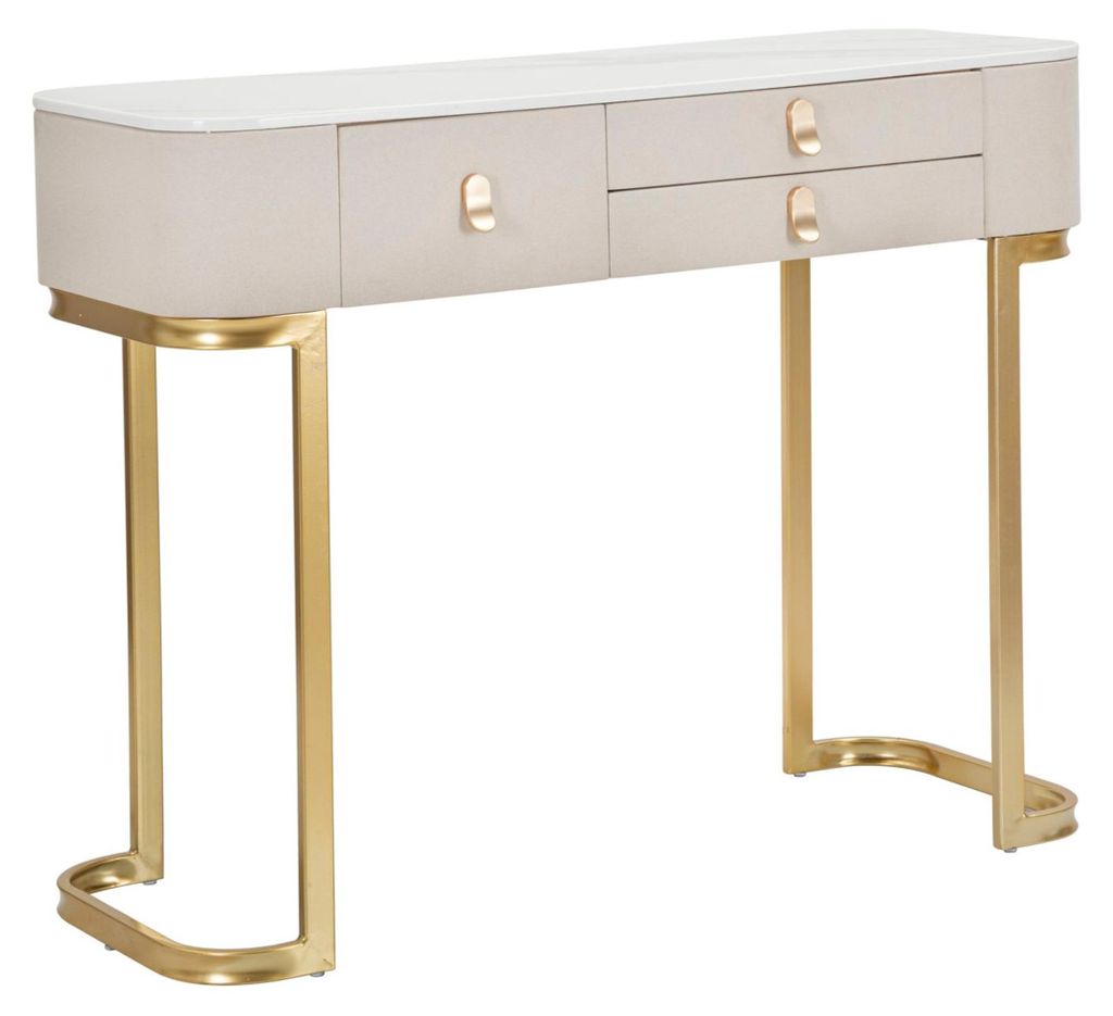 Glamouröse Beauty-Konsole 100 x 40 x 80 cm mit 3 Schubladen Produktbild 