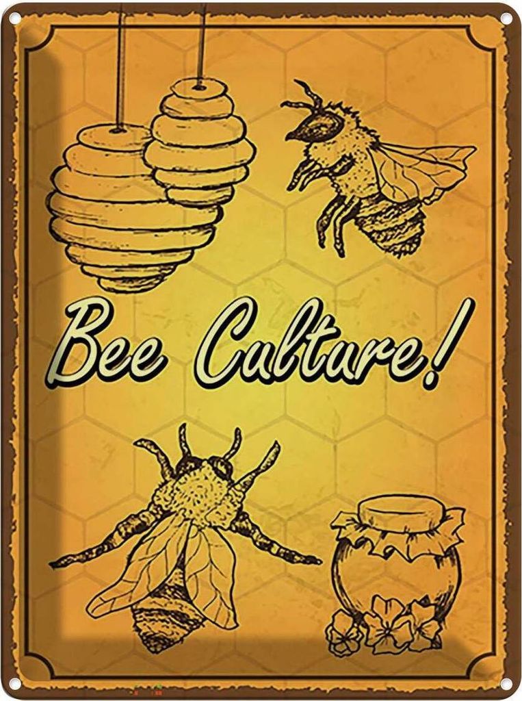 vianmo Blechschild 40x30 cm Bee culture Biene Honig Imkerei