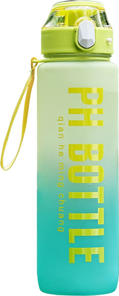 1000 ml Sport-Wasserflasche mit Strohhalm, auslaufsicher, Zeitmarkierung, temperaturbeständig, BPA-frei, Wasserbecher mit Farbverlauf für Fitness...