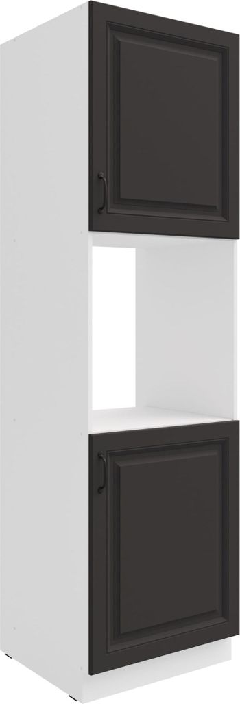 Küchen Backofen Hochschrank 60 cm Stilo Grau + Weiss Küchenzeile Küchenblock