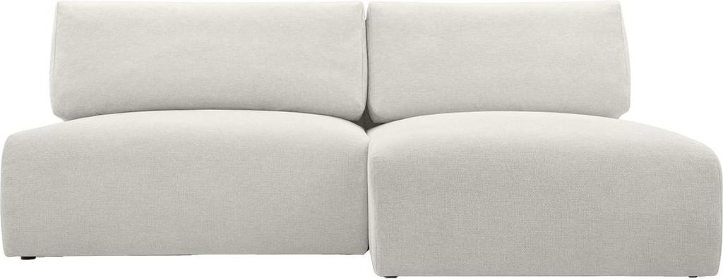 FEDVE Ecksofa Ripley aus Chenille-Stoff mit Schlaffunktion, Weiß