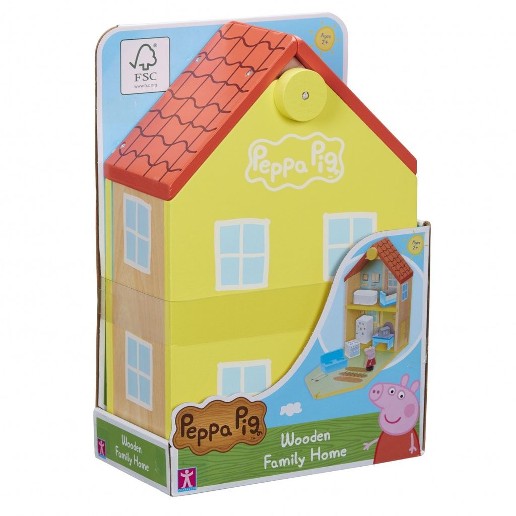 Boti Holzpuppenhaus Peppa Schwein mit Accessoires Produktbild 