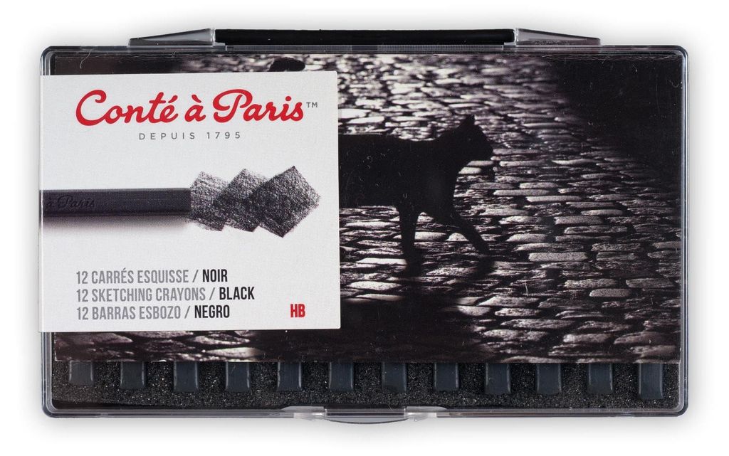 Conté, Paris, 50236, Carré Pierre Noire, confezione da 12 Immagine del prodotto 