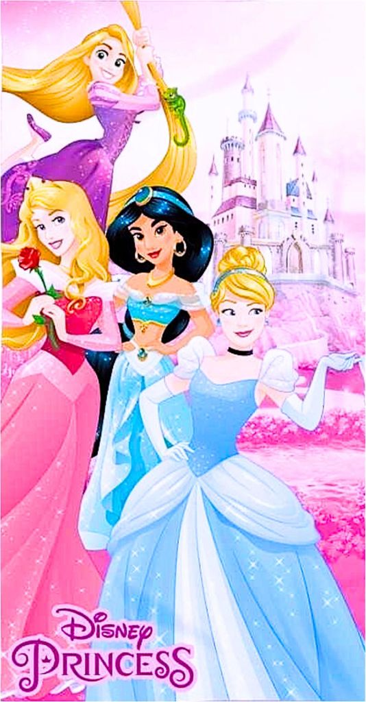 Badetuch Disney Prinzessinnen Strandtuch -Strandlaken 70 x 140 cm aus Baumwolle