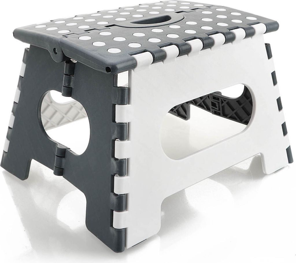com-four Klapptritt mit Gumminoppen - rutschfester Klapphocker - faltbarer Tritthocker - tragbare Aufstiegshilfe für Haushalt und Büro - Tragkr...