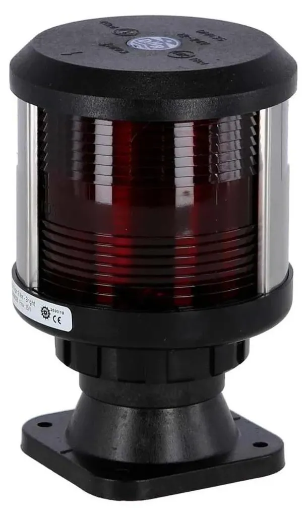 Feu de bâbord DHR35 112,5° argenté boîtier inox pour bateau de plaisance