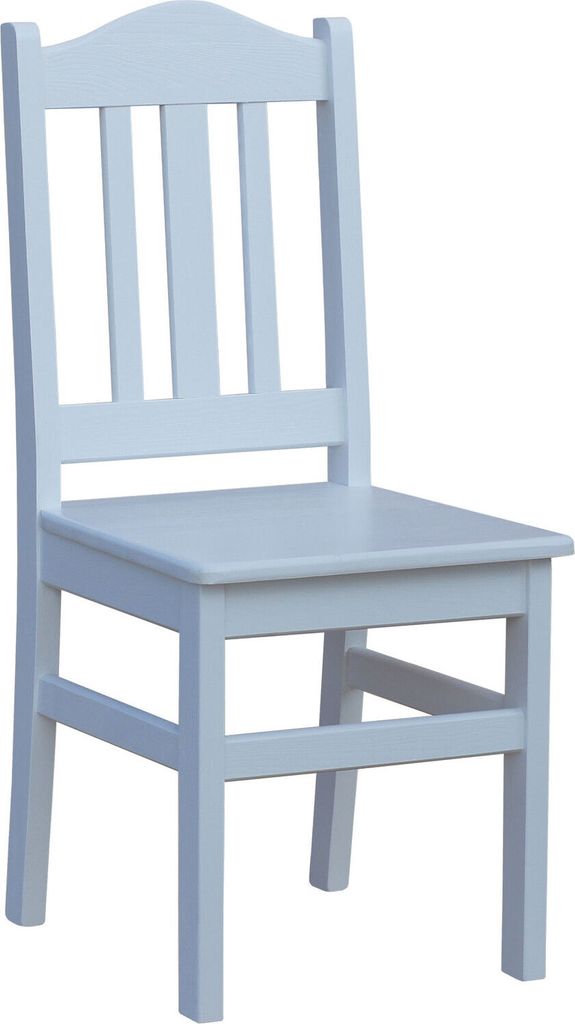 Chaise en bois en pin massif de couleur blanche Image du produit 