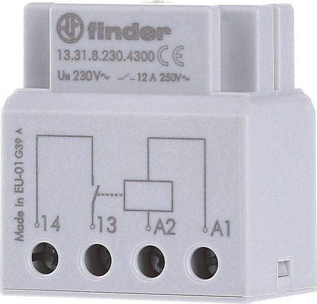 Finder 13.31.8.230.4300, Vícenapěťové relé, Bílá, Metal, Obrázek produktu 