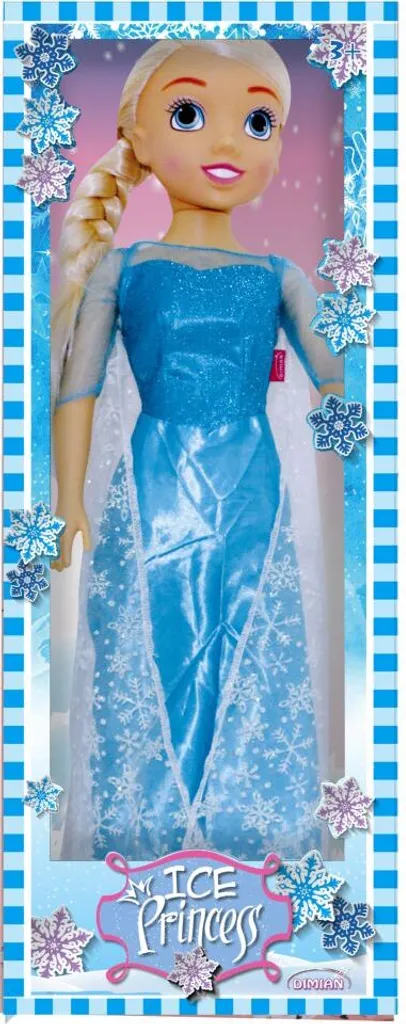 Poupée Princesse de Glace 80 cm articulée avec longue chevelure blonde