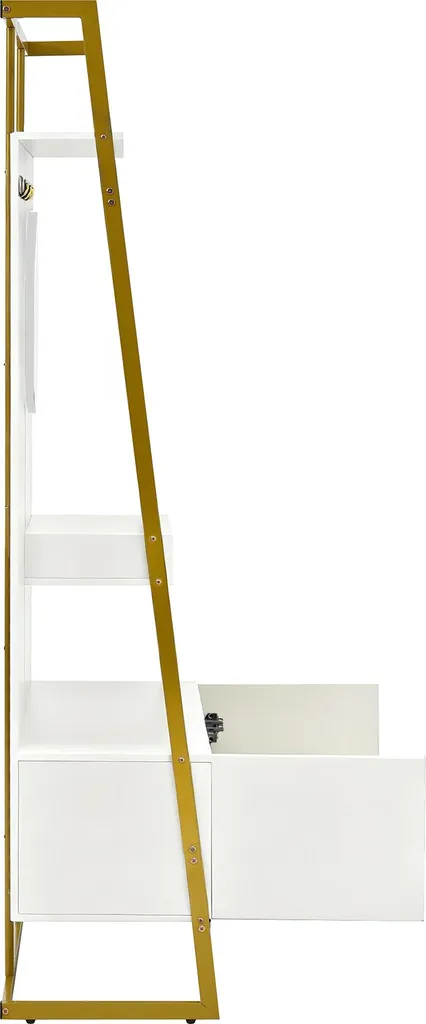 Meuble d'Entrée Compact Blanc à Double Porte et Rangement à Chaussures - 7
