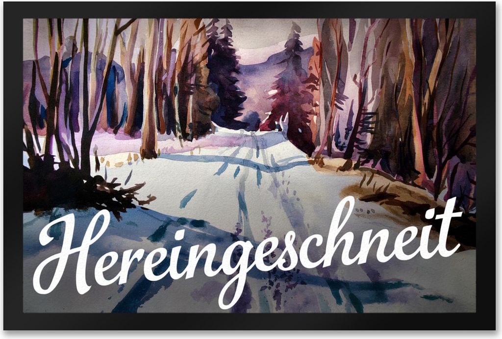 Schneepfad Hereingeschneit Fußmatte XXL in 50x75 cm