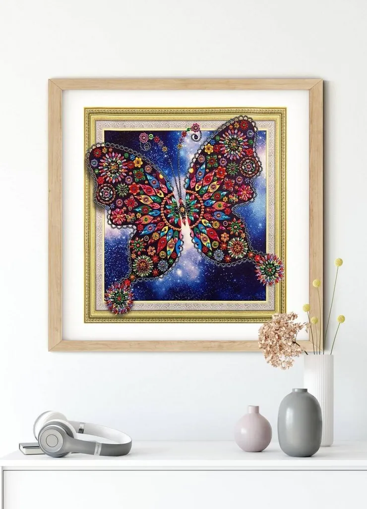 Broderie de diamants Papillon de conte de fées - Kit relaxation 47x47 - 6