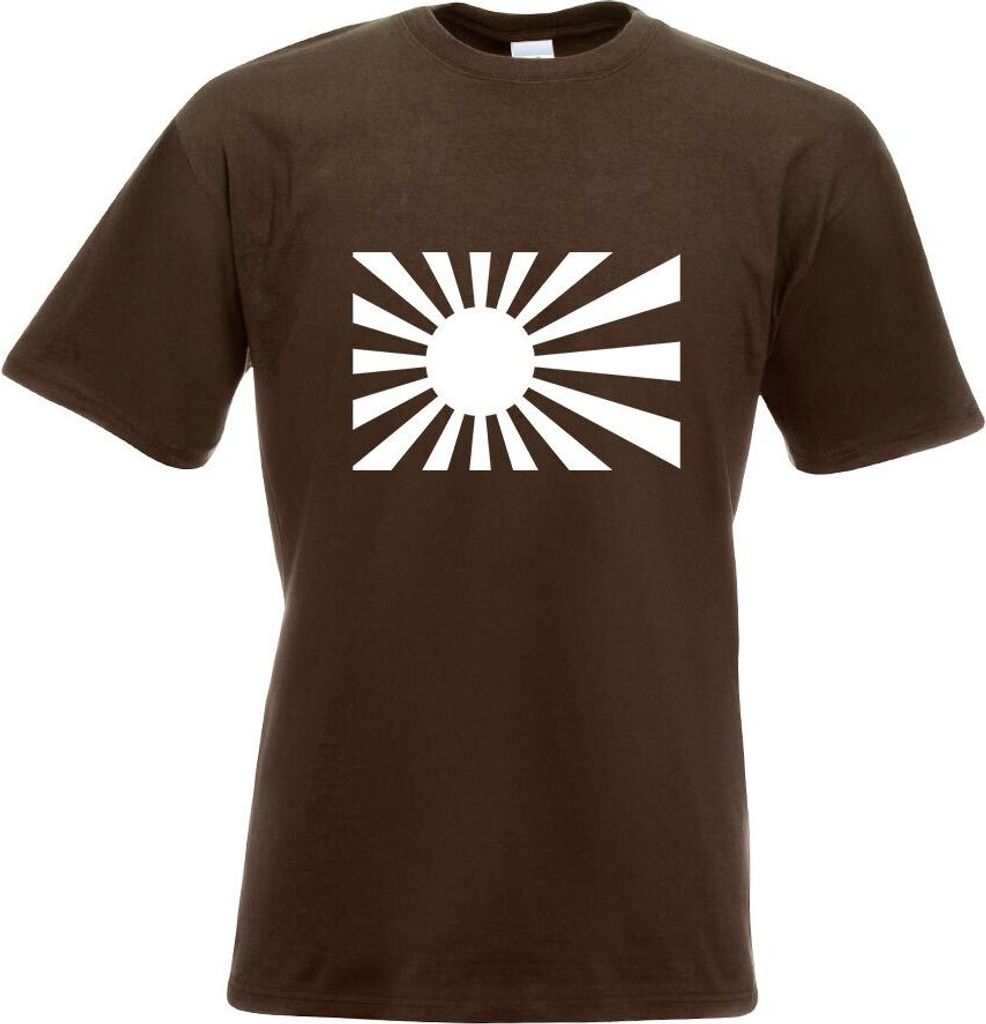 Kiwistar - T-Shirt - Chocolate - Japan Kriegsfahne Motiv Bedruckt Funshirt Design Print - mit Motiv Bedruckt - Funshirt Design - Sport - Freizeit -...