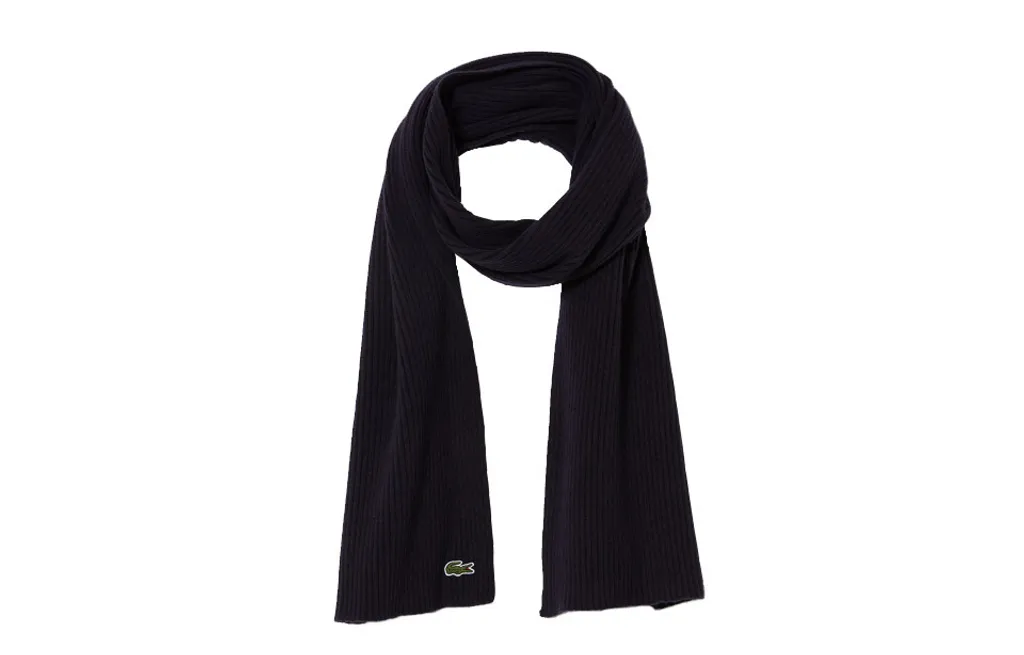 Écharpe unie Lacoste en maille fine pour homme et femme - Style chic
