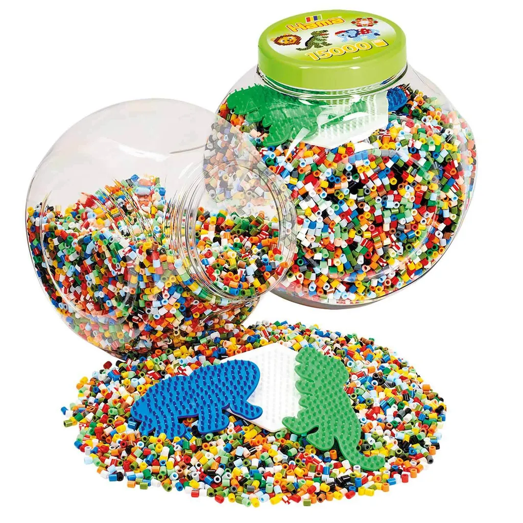 Activité enfant : Perles à repasser Hama Midi plaques crayons boîte