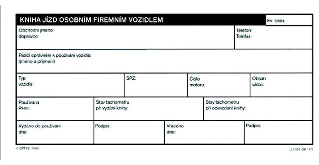 Kniha jízd Optys  -  1/3 A4 / osobního firmního vozidla 32 Produktbild 