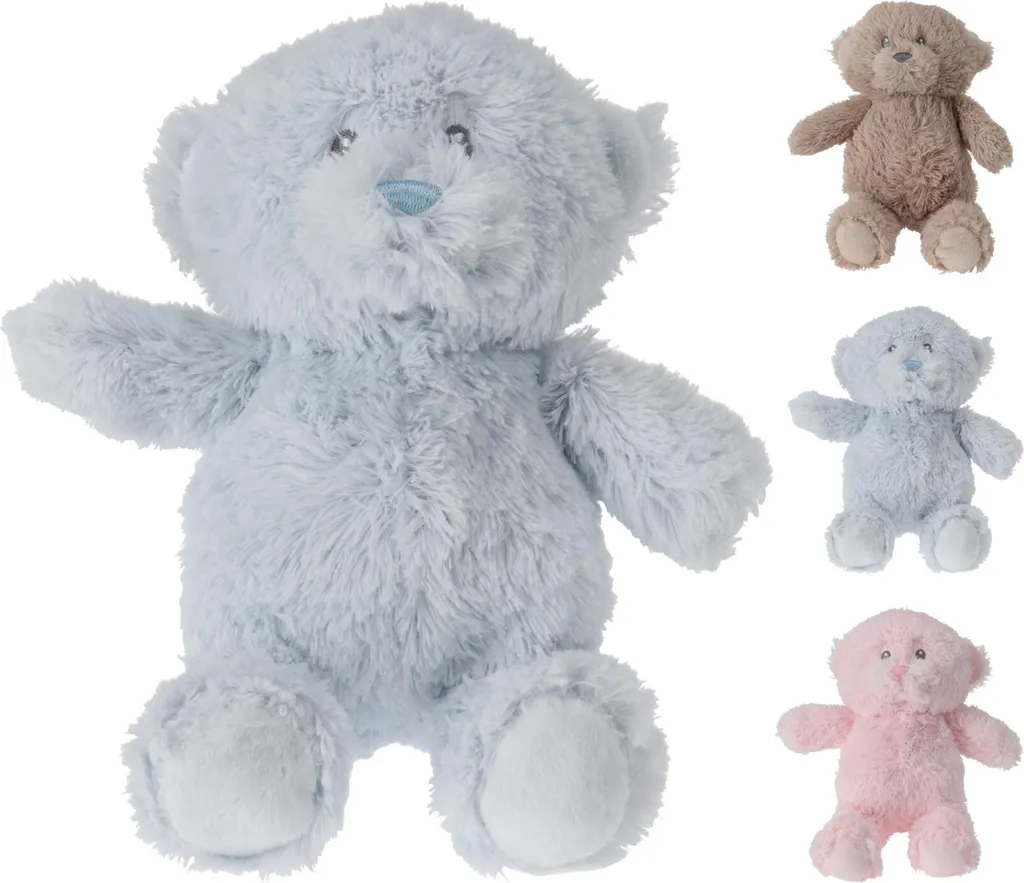 Doudou ours en peluche multicolore 20cm, cadeau de naissance idéal