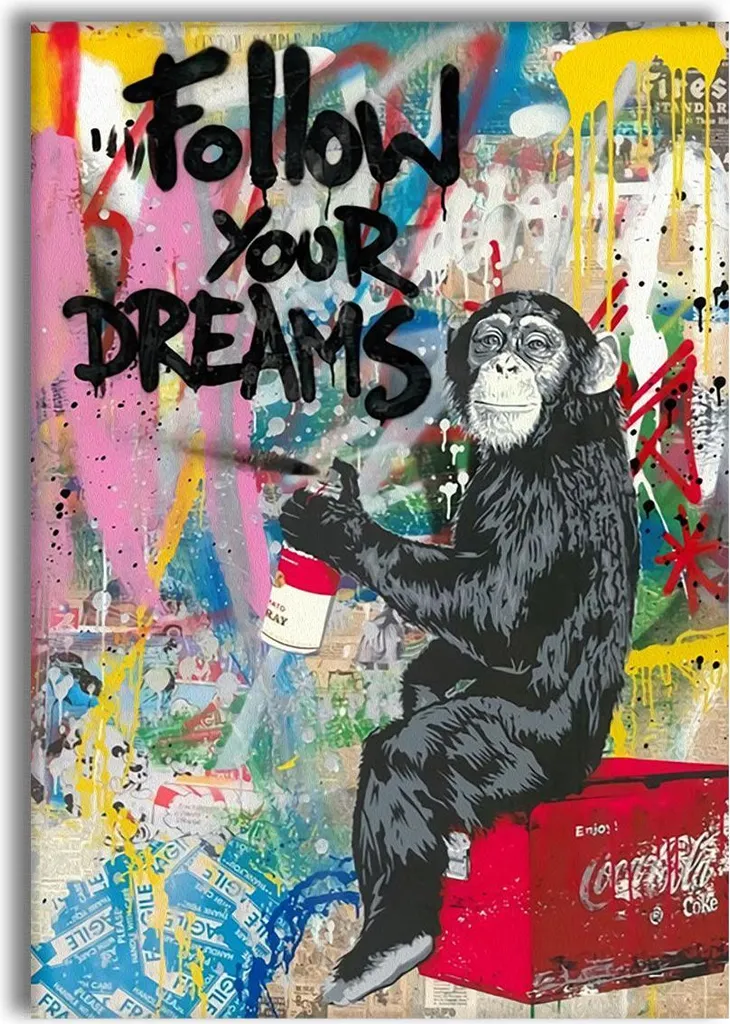 Tableau déco salon 50x70 cm - Design Follow Your Dreams motivant